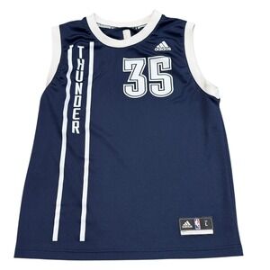 adidas Oklahoma City Thunder Kevin Durant Jersey Boys Youth Large Navy Blue EUC